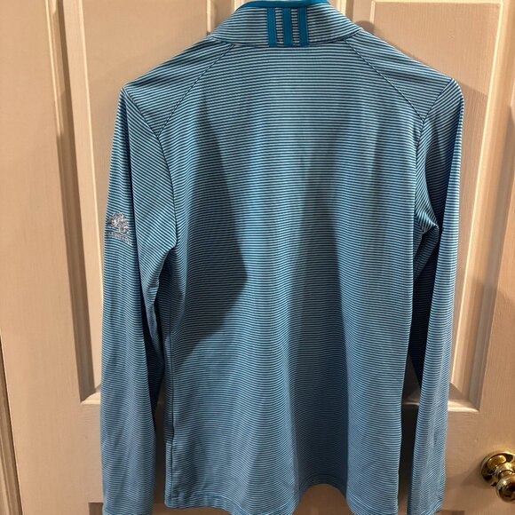 Adidas Women's Blue/White Climalite Full-Zip Strip Jacket ~ Small ~ Adidas Golf - Picture 5 of 6